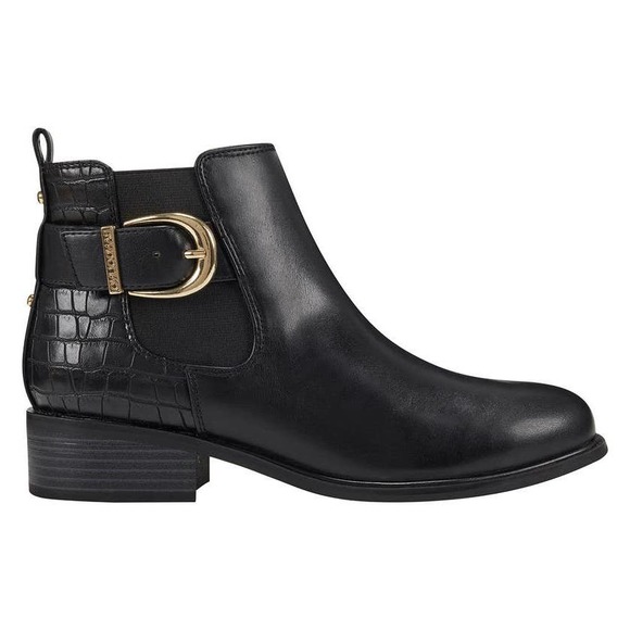 Bandolino Black Leather Side Buckle Ankle Boots Size 6.5 US NEW BANDOLINO Women\'s Black Side Buckle Vegan Bootie Size 9 M, 6.5 M